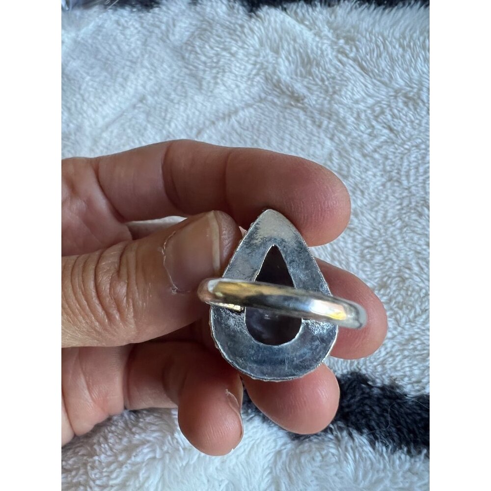 925 Ombré Amethyst Teardrop Ring 8 - Picture 4 of 5